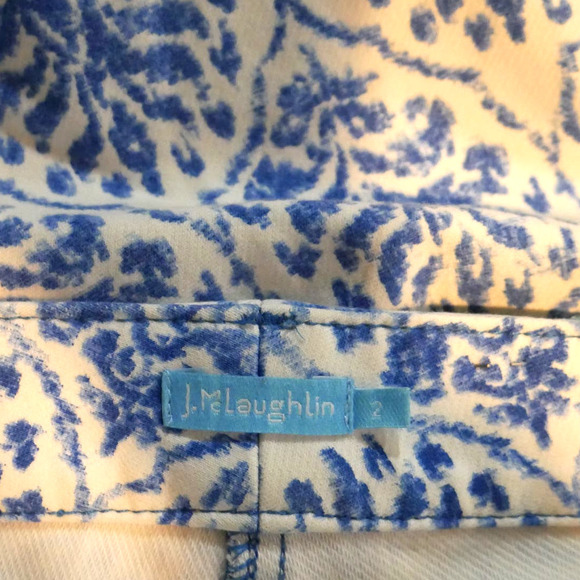 J. McLaughlin Blue & White Printed Lexi Jeans Size 2 EUC - Picture 4 of 6